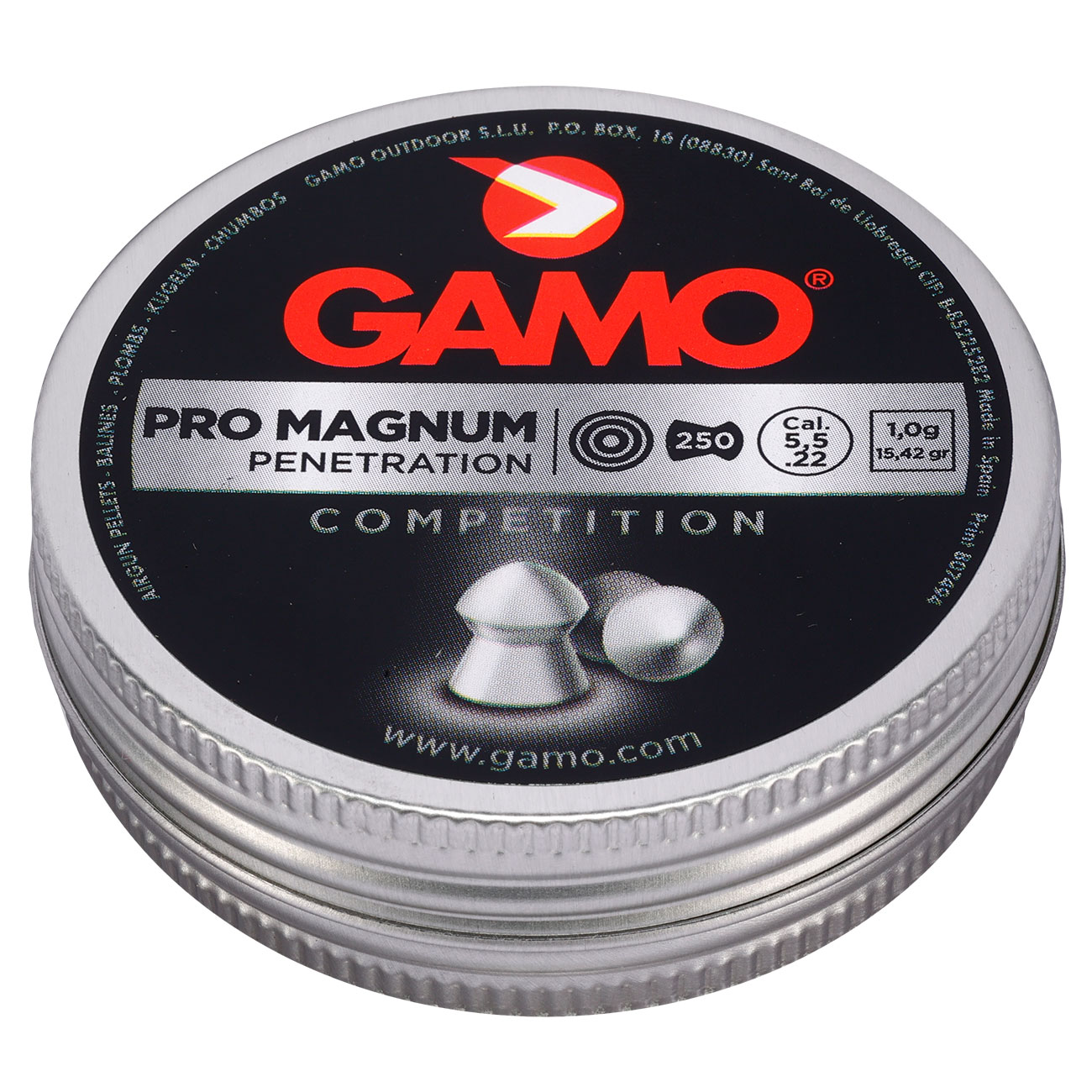 Gamo Rundkopf Diabolos Pro Magnum Competition Kal. 5,5mm 1,0g 250er Dose Bild 1