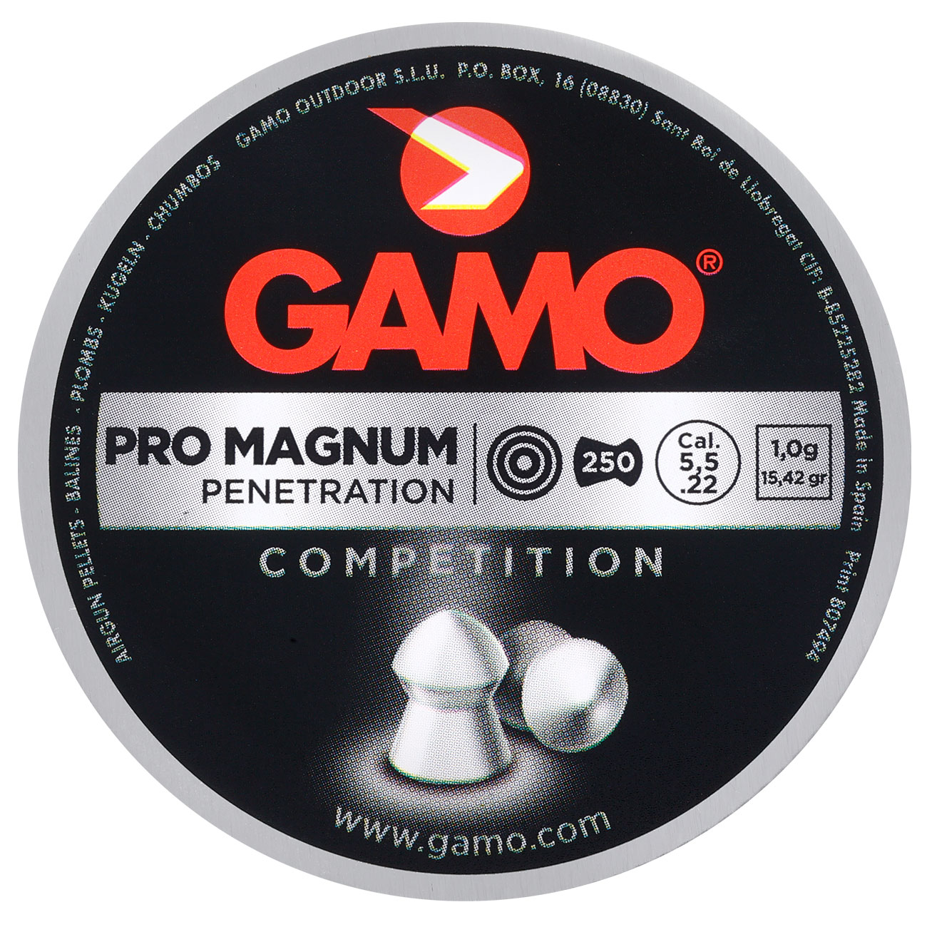 Gamo Rundkopf Diabolos Pro Magnum Competition Kal. 5,5mm 1,0g 250er Dose Bild 3