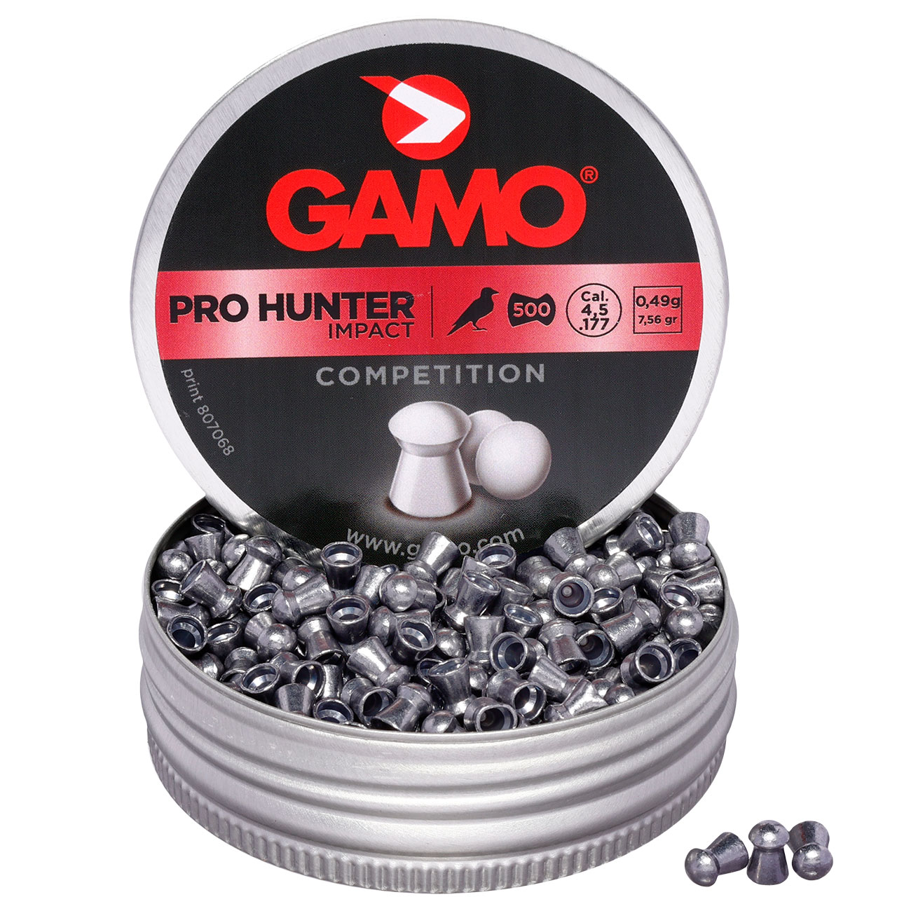 Gamo Pro Hunter Impact Rundkopf Diabolos Kal. 4,5mm 0,49g 500er Dose