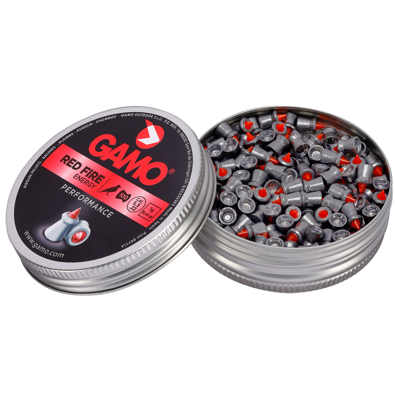 Gamo Spitzkopf Diabolos Red Fire Polymerspitze Kal. 5,5mm 1,0g 100er Dose Bild 2