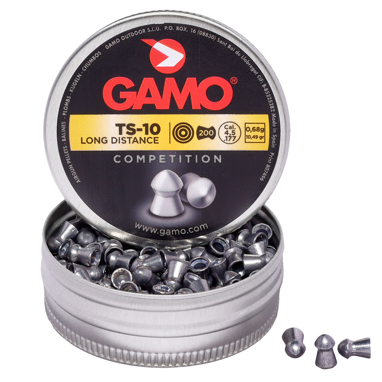 Gamo Rundkopf Diabolos TS-10 Long Distance Kal. 4,5mm 0,68g 200er Dose