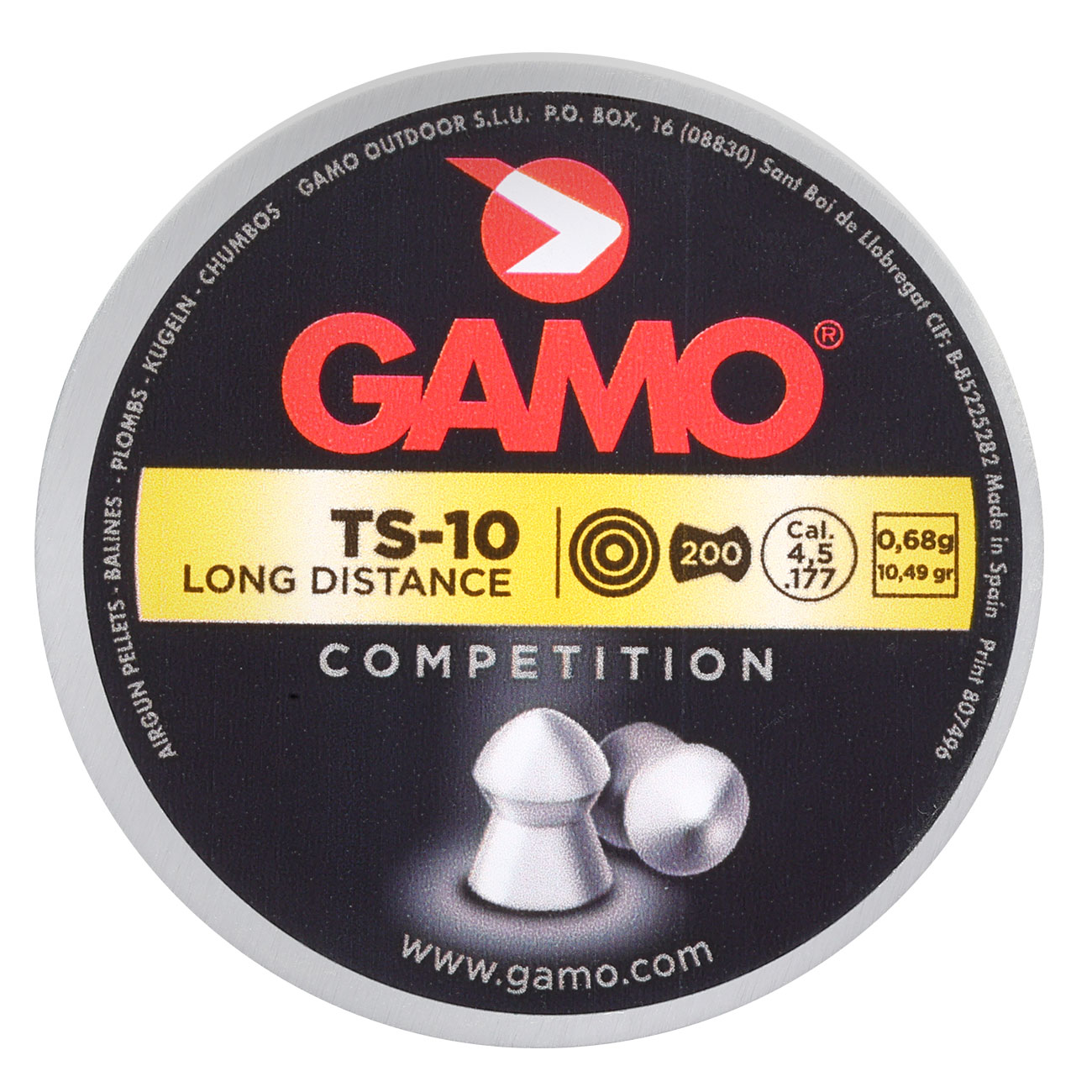 Gamo Rundkopf Diabolos TS-10 Long Distance Kal. 4,5mm 0,68g 200er Dose Bild 3