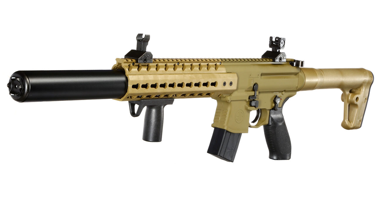 Sig Sauer MCX CO2 Luftgewehr Set 4,5 mm + 5 x 88 g CO2 Kartuschen + 3 Dosen Max Tactical Diabolos Kal. 4,5mm FDE Bild 1