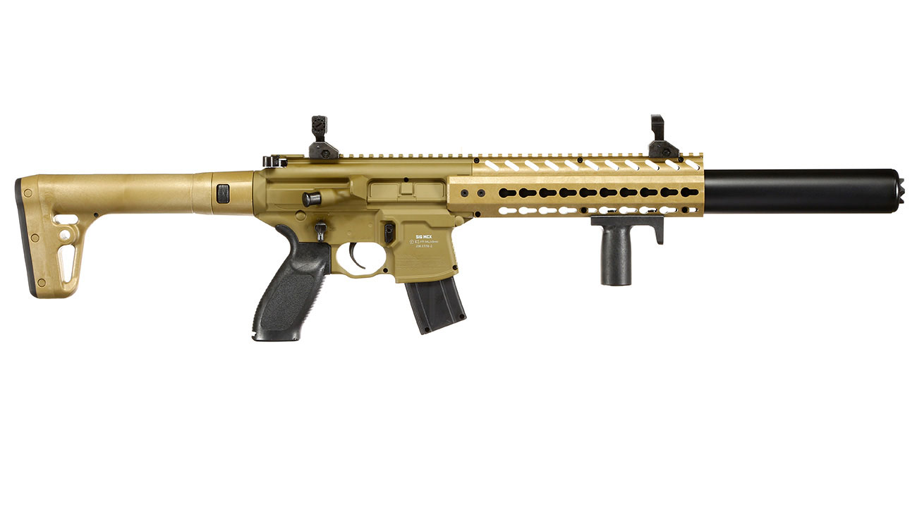 Sig Sauer MCX CO2 Luftgewehr Set 4,5 mm + 5 x 88 g CO2 Kartuschen + 3 Dosen Max Tactical Diabolos Kal. 4,5mm FDE Bild 3