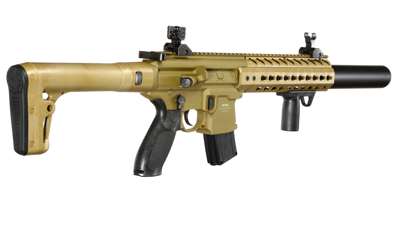 Sig Sauer MCX CO2 Luftgewehr Set 4,5 mm + 5 x 88 g CO2 Kartuschen + 3 Dosen Max Tactical Diabolos Kal. 4,5mm FDE Bild 4