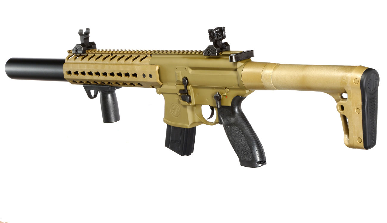 Sig Sauer MCX CO2 Luftgewehr Set 4,5 mm + 5 x 88 g CO2 Kartuschen + 3 Dosen Max Tactical Diabolos Kal. 4,5mm FDE Bild 8