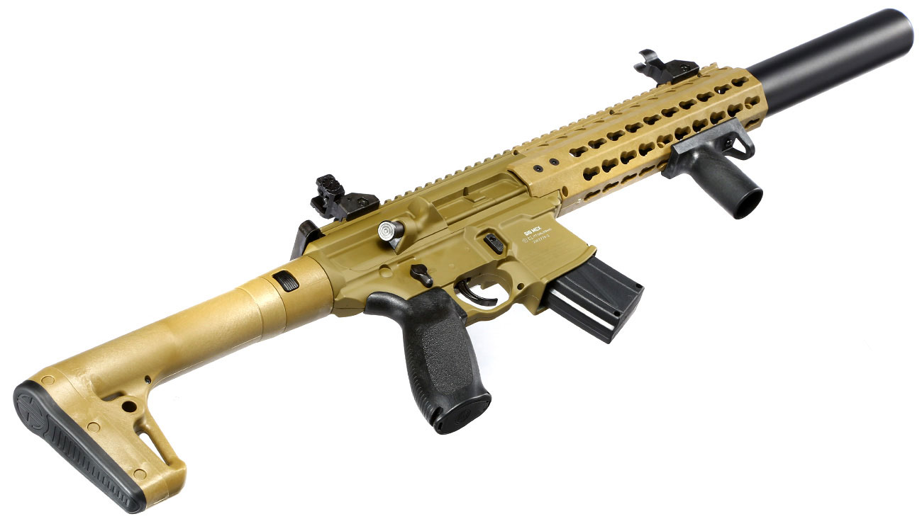 Sig Sauer MCX CO2 Luftgewehr Set 4,5 mm + 5 x 88 g CO2 Kartuschen + 3 Dosen Max Tactical Diabolos Kal. 4,5mm FDE Bild 9