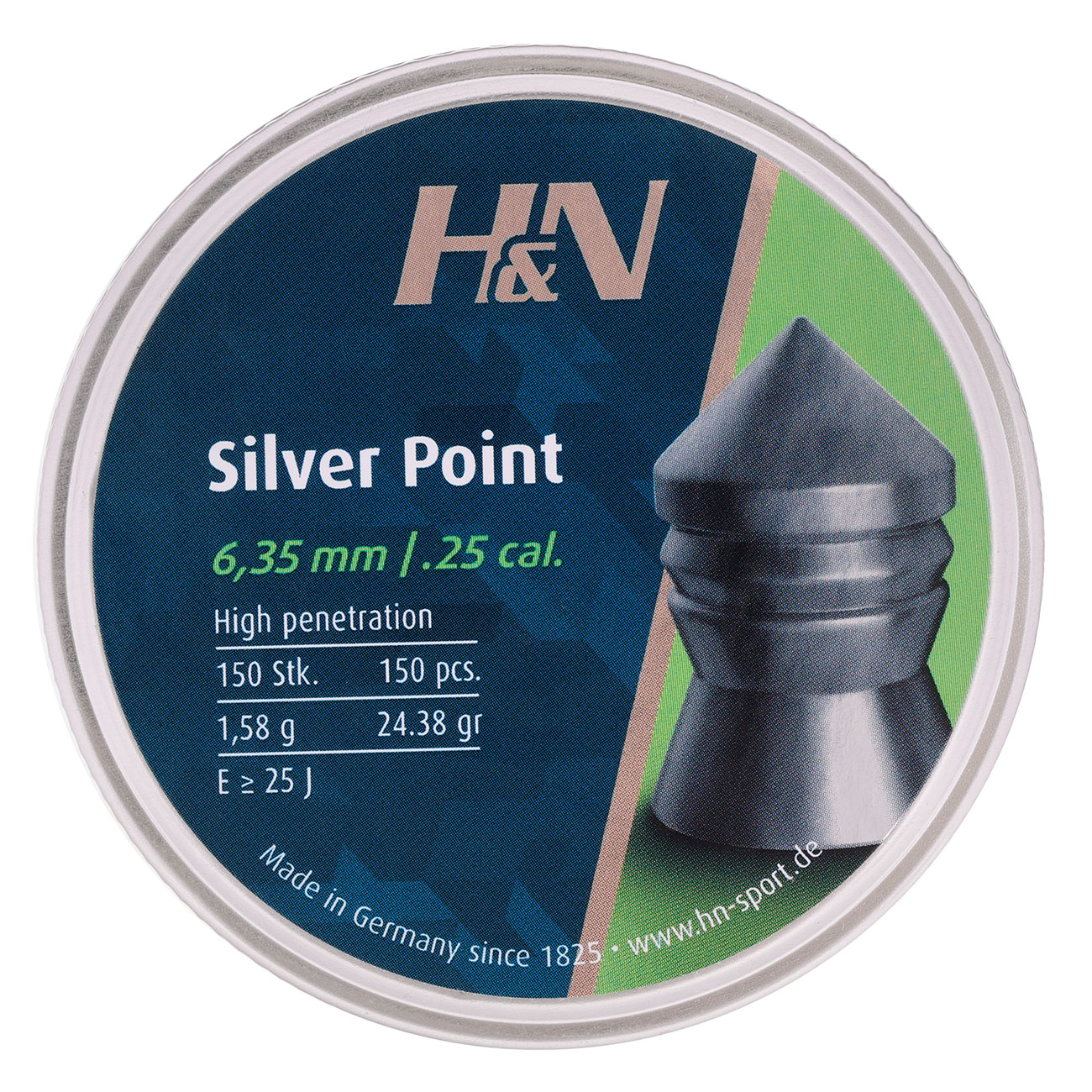 H&N Silver Point Spitzkopf-Diabolos 6,35mm 150 Stck Bild 3