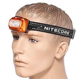 Nitecore LED-Stirnlampe NU31 - 550 Lumen orange inkl. USB-C Ladekabel und Kopfband
