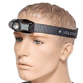 LED Lenser LED-Stirnlampe MH3 - 200 Lumen grau inkl. Stirnband und AA-Batterie