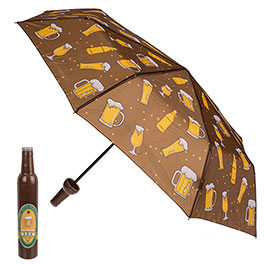 Regenschirm Bierkrugmotiv mit Bierflaschenhlle 90 cm