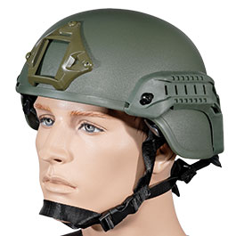 WoSport Airsoft Helm MICH 2000 Standard Style mit NVG Mount verstellbar oliv