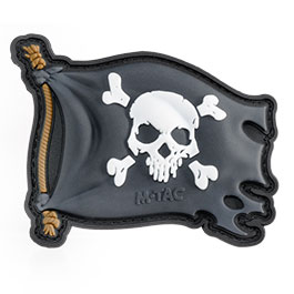 M-Tac 3D Rubber Patch mit Klettflche Pirate Flag Jolly Roger schwarz/wei