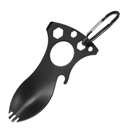 Barbaric Multitool mit Karabinerhaken schwarz