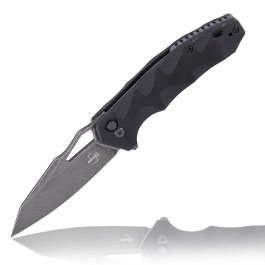 Bker Plus Einhandmesser Kirke Nitro-V Stahl schwarz/stonewash inkl. Grtelclip