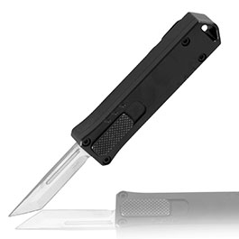 Bker Plus OTF Messer Micro USB Tanto D2 Stahl schwarz/silber inkl. Grtelclip