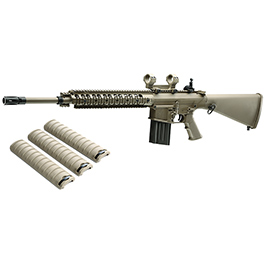 Versandrcklufer Ares / KAC SR-25 M110 SASS Vollmetall EFC-System S-AEG 6mm BB Dark Earth