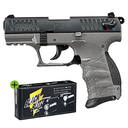 Walther P22Q Schreckschuss Pistole 9mm P.A.K. Cerakote Meteor Gray Sondermodell inkl. 50 Schuss Black Blitz GRATIS