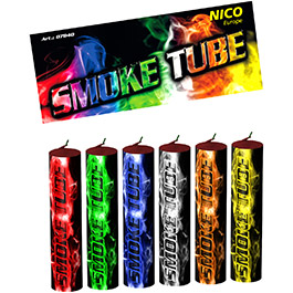 Nico Feuerwerk Smoke Tube 6 Stck verschiedene Farben