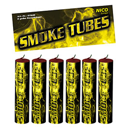 Nico Feuerwerk Smoke Tube 6 Stck gelb