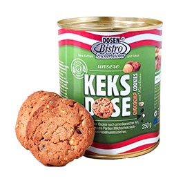 DosenBistro Keksdose Cookies mit Haselnuss und Choco-Chips 250g Dose