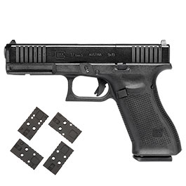 Glock 17 Gen5 MOS CO2 Luftpistole Kal. 4,5mm BB Blowback Metallschlitten schwarz inkl. Red-Dot Adapterplatten
