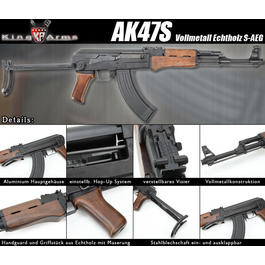 King Arms AK47S Vollmetall Echtholz S-AEG 6mm BB Versandrcklufer