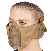 WoSport WST Battlefield Glory Airsoft Gittermaske Lower Face mit Ohrabdeckung tan