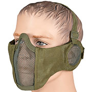 WoSport WST Battlefield Glory Airsoft Gittermaske Lower Face mit Ohrabdeckung oliv