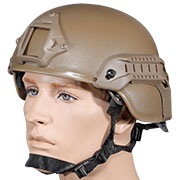 WoSport Airsoft Helm MICH 2000 Standard Style mit NVG Mount verstellbar tan