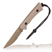 ANV Knives Outdoormesser P200 mit Sgezahnung Sleipner Stahl Cerakote coyote inkl. Kydexscheide