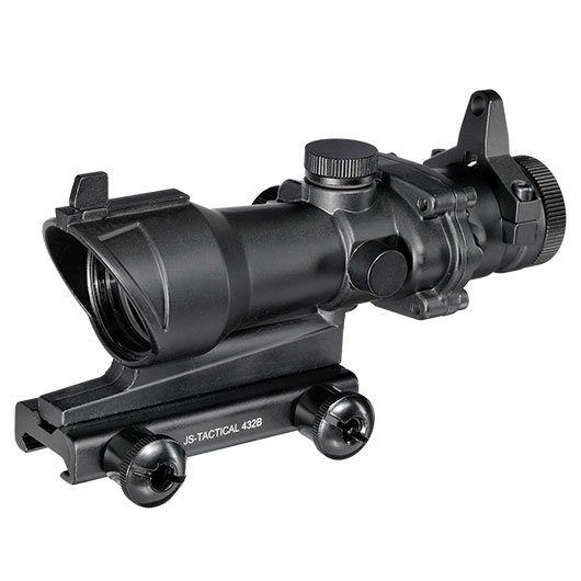 JS-Tactical Compact Type Scope 4x32 m. Mil-Dot Absehen inkl. 11 / 22 mm Halterung schwarz