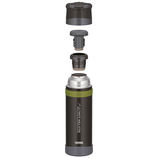 Thermos Isolierflasche Mountain Beverage 0,75 Liter matt schwarz inkl. Trinkbecher Bild 3