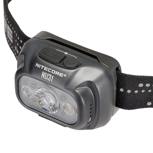 Nitecore LED-Stirnlampe NU31 - 550 Lumen grau inkl. USB-C Ladekabel, Kopfband und Diffusor-Kappe Bild 8