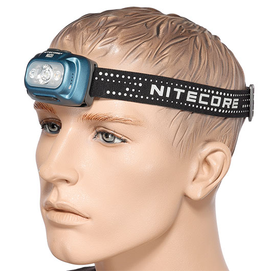 Nitecore LED-Stirnlampe NU31 - 550 Lumen blau inkl. USB-C Ladekabel und Kopfband