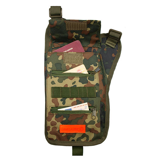 Brustbeutel Body Safe lang flecktarn Molle-System