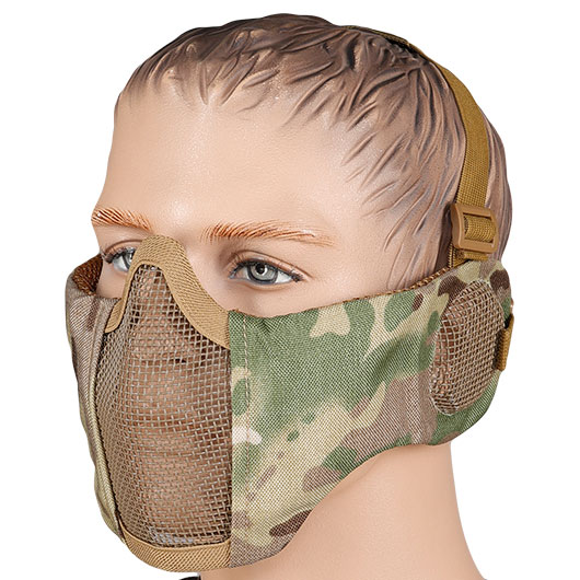 WoSport WST Battlefield Glory Airsoft Gittermaske Lower Face mit Ohrabdeckung camo