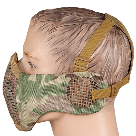 WoSport WST Battlefield Glory Airsoft Gittermaske Lower Face mit Ohrabdeckung camo Bild 2