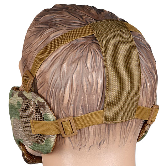 WoSport WST Battlefield Glory Airsoft Gittermaske Lower Face mit Ohrabdeckung camo Bild 3