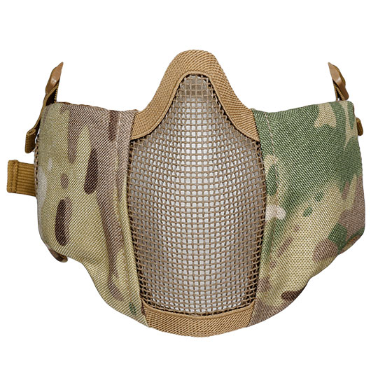 WoSport WST Battlefield Glory Airsoft Gittermaske Lower Face mit Ohrabdeckung camo Bild 5