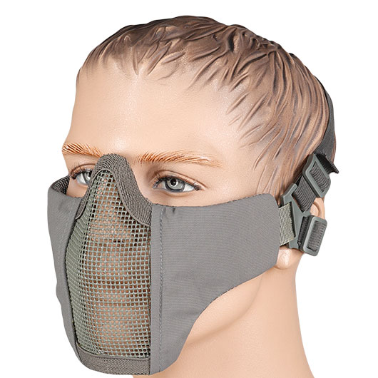 WoSport WST Glory Airsoft Gittermaske Lower Face grau