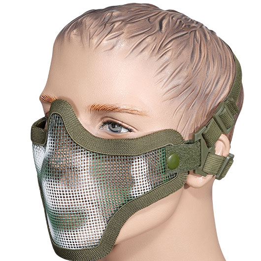 WoSport WST Scout V1 Airsoft Gittermaske Lower Face woodland