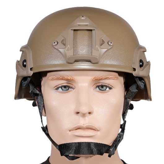 WoSport Airsoft Helm MICH 2000 Standard Style mit NVG Mount verstellbar tan Bild 1