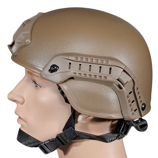 WoSport Airsoft Helm MICH 2000 Standard Style mit NVG Mount verstellbar tan Bild 2