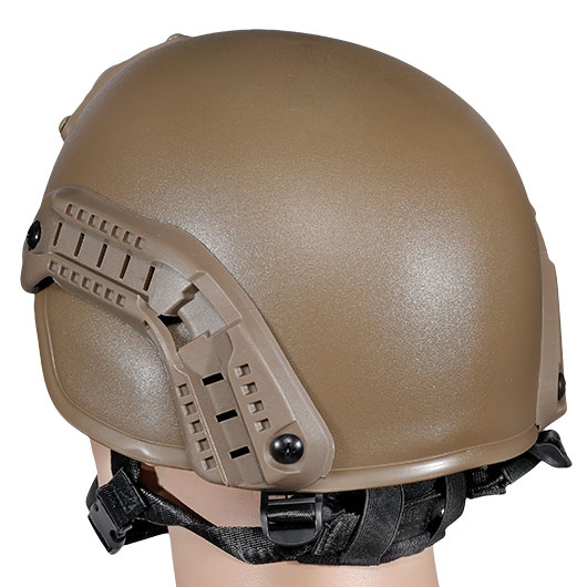 WoSport Airsoft Helm MICH 2000 Standard Style mit NVG Mount verstellbar tan Bild 3