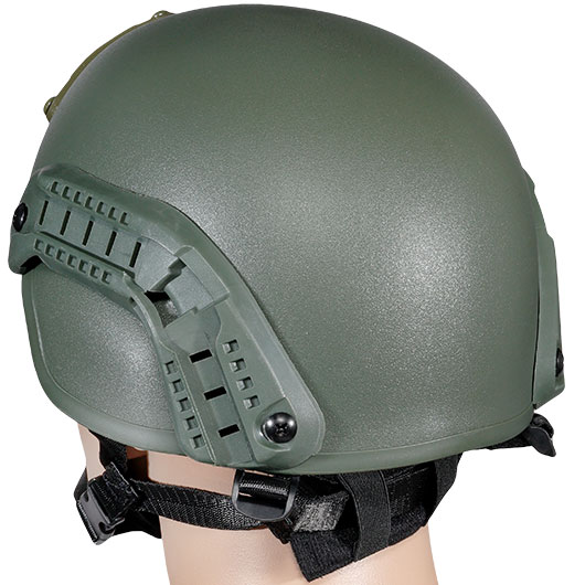 WoSport Airsoft Helm MICH 2000 Standard Style mit NVG Mount verstellbar oliv Bild 3