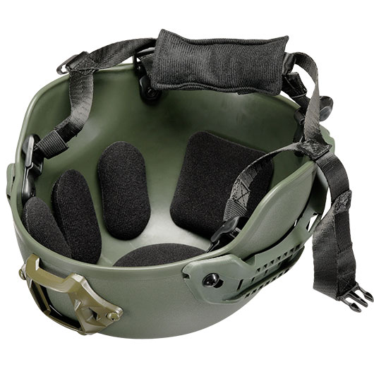 WoSport Airsoft Helm MICH 2000 Standard Style mit NVG Mount verstellbar oliv Bild 7