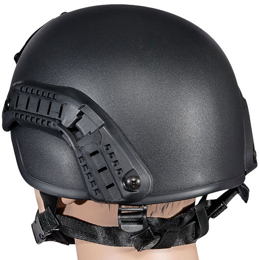 WoSport Airsoft Helm MICH 2000 Standard Style mit NVG Mount verstellbar schwarz Bild 3