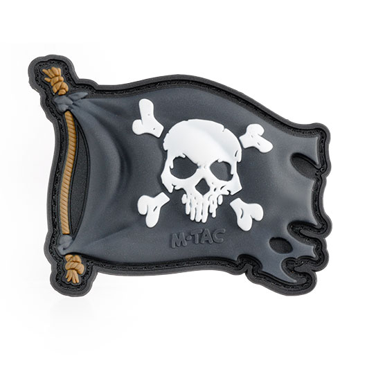 M-Tac 3D Rubber Patch mit Klettflche Pirate Flag Jolly Roger schwarz/wei