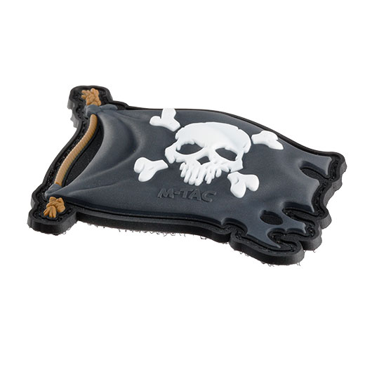 M-Tac 3D Rubber Patch mit Klettflche Pirate Flag Jolly Roger schwarz/wei Bild 1